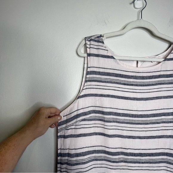 BEACHLUNCHLOUNGE Alina Striped Linen‎ Blend Shift Dress XL Summer Beach - Picture 12 of 13